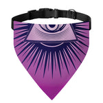 Purple Eye of Providence Print Over The Collar Dog Bandana