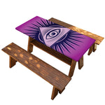 Purple Eye of Providence Print Picnic Table Cover