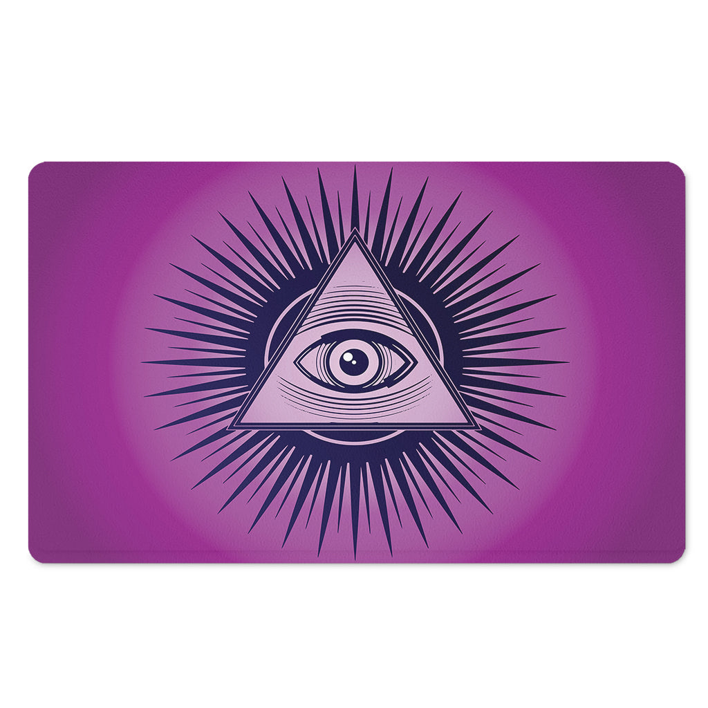 Purple Eye of Providence Print Polyester Doormat