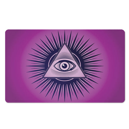 Purple Eye of Providence Print Polyester Doormat
