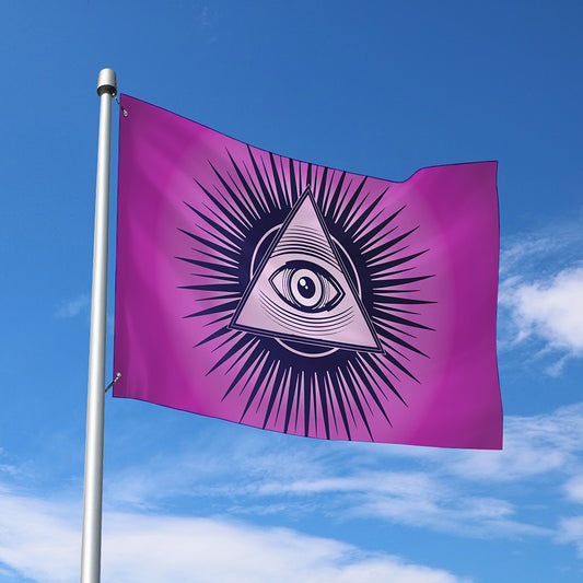 Purple Eye of Providence Print Polyester Flag