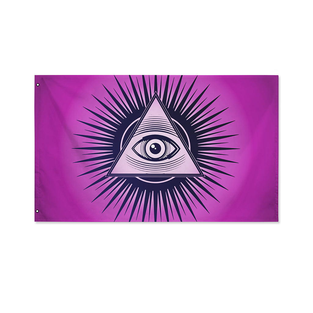 Purple Eye of Providence Print Polyester Flag