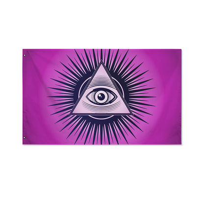 Purple Eye of Providence Print Polyester Flag