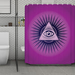 Purple Eye of Providence Print Polyester Shower Curtain