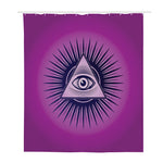 Purple Eye of Providence Print Polyester Shower Curtain