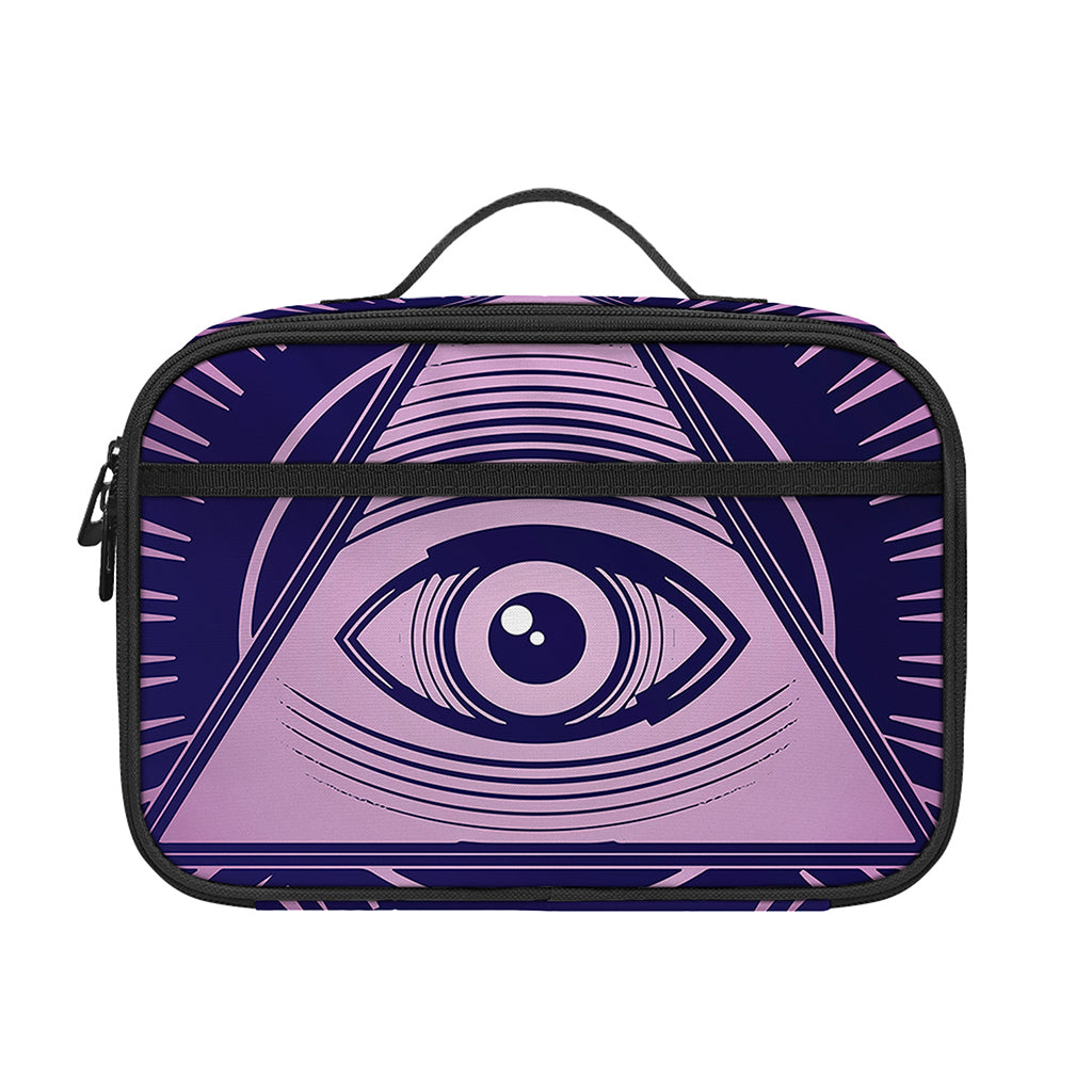 Purple Eye of Providence Print Portable Lunch Bag