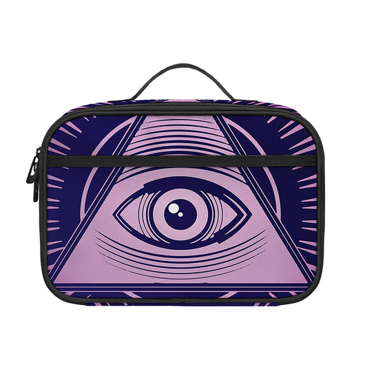 Purple Eye of Providence Print Portable Lunch Bag