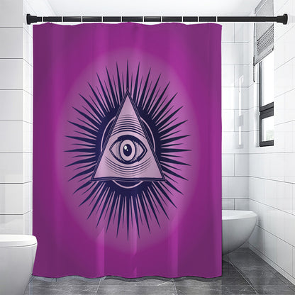 Purple Eye of Providence Print Premium Shower Curtain