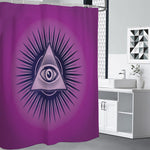 Purple Eye of Providence Print Premium Shower Curtain