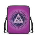 Purple Eye of Providence Print Rectangular Crossbody Bag