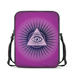Purple Eye of Providence Print Rectangular Crossbody Bag