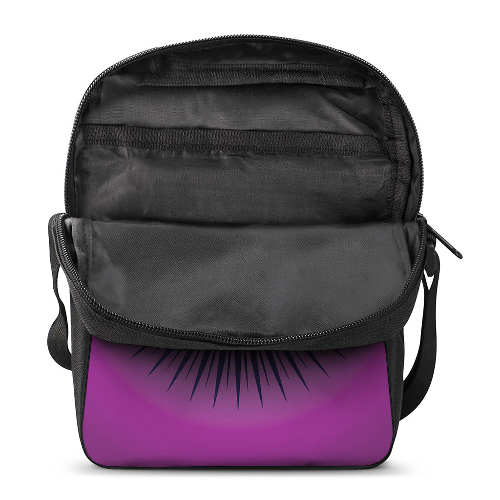 Purple Eye of Providence Print Rectangular Crossbody Bag