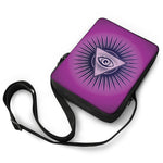 Purple Eye of Providence Print Rectangular Crossbody Bag