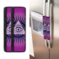 Purple Eye of Providence Print Refrigerator Handle Covers