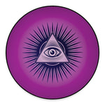 Purple Eye of Providence Print Round Floor Mat