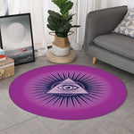 Purple Eye of Providence Print Round Rug