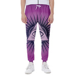 Purple Eye of Providence Print Scuba Joggers