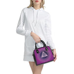 Purple Eye of Providence Print Shoulder Handbag