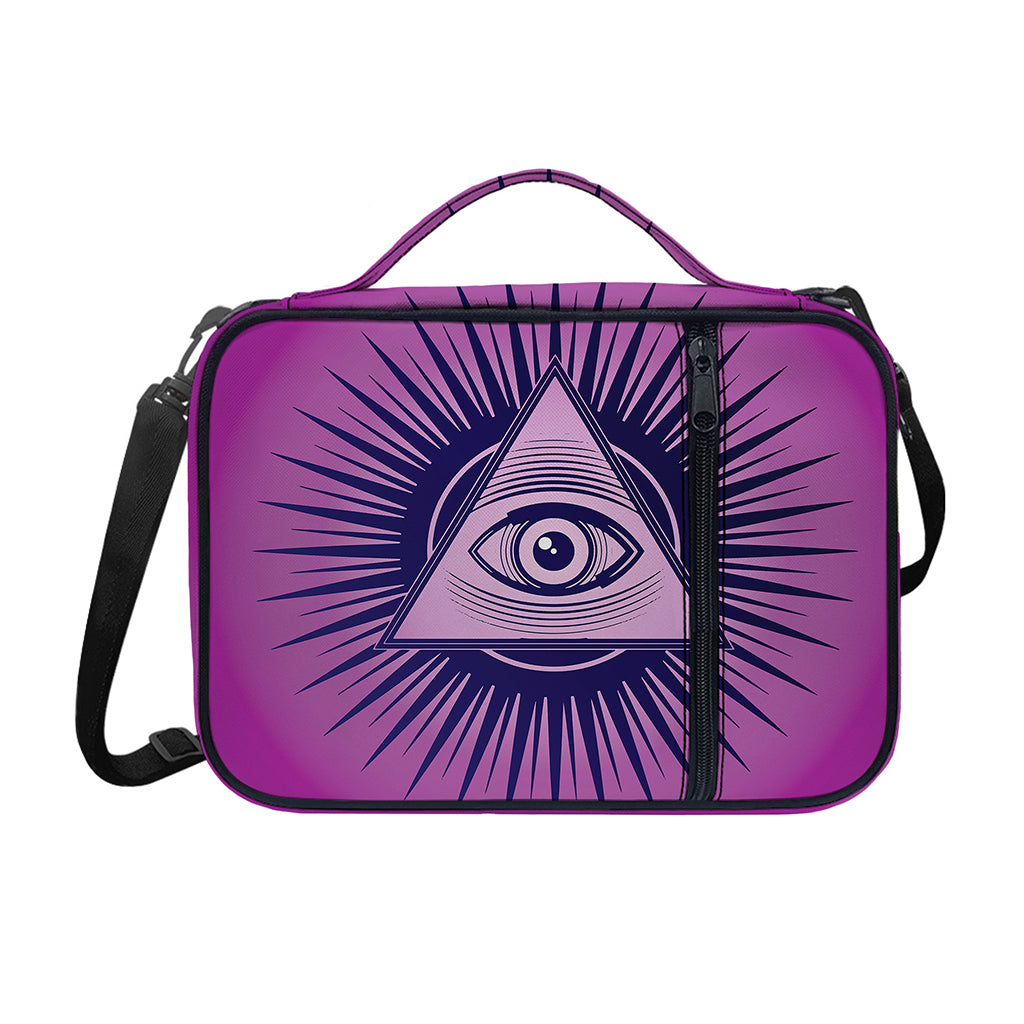 Purple Eye of Providence Print Shoulder Strap Bible Bag