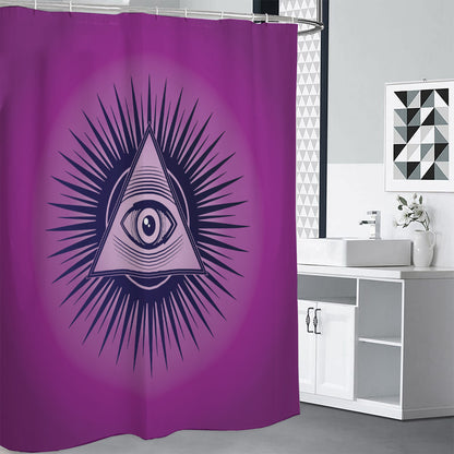 Purple Eye of Providence Print Shower Curtain