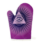 Purple Eye of Providence Print Single Oven Mitt