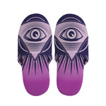 Purple Eye of Providence Print Slippers