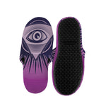 Purple Eye of Providence Print Slippers