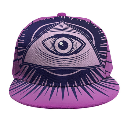 Purple Eye of Providence Print Snapback Cap