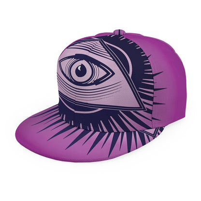 Purple Eye of Providence Print Snapback Cap