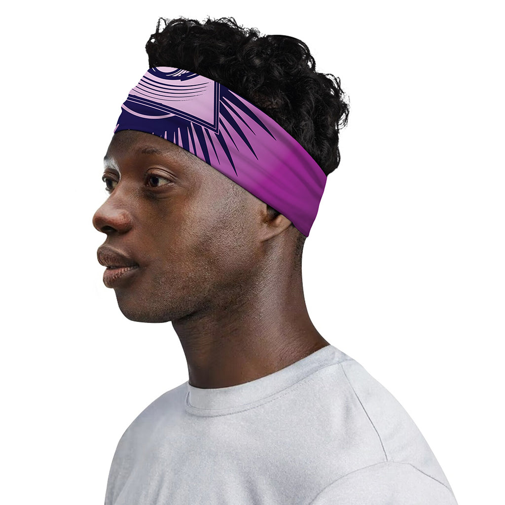 Purple Eye of Providence Print Sports Headband