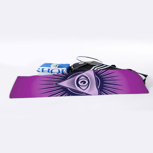 Purple Eye of Providence Print Sports Towel