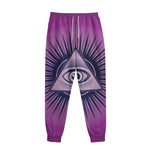 Purple Eye of Providence Print Sweatpants