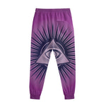 Purple Eye of Providence Print Sweatpants