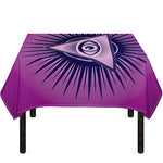 Purple Eye of Providence Print Tablecloth