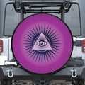 Purple Eye of Providence Print Tire Cover