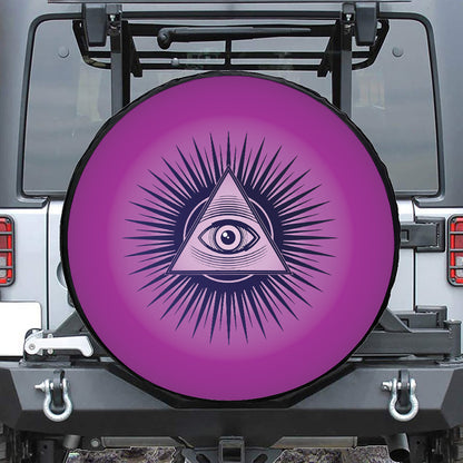 Purple Eye of Providence Print Tire Cover