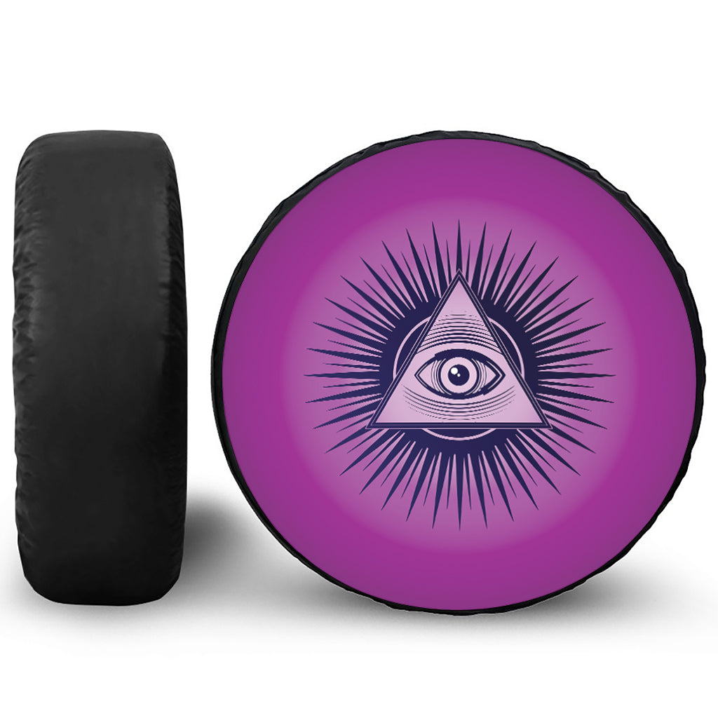 Purple Eye of Providence Print Tire Cover