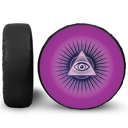 Purple Eye of Providence Print Tire Cover