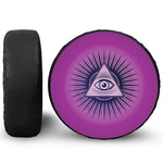 Purple Eye of Providence Print Tire Cover