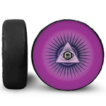 Purple Eye of Providence Print Tire Cover With Camera Hole