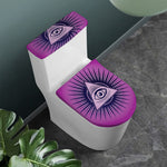 Purple Eye of Providence Print Toilet Lid And Tank Cover Set