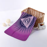 Purple Eye of Providence Print Towel