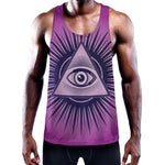 Purple Eye of Providence Print Training Tank Top