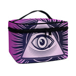 Purple Eye of Providence Print Travel Makeup Bag