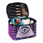 Purple Eye of Providence Print Travel Makeup Bag