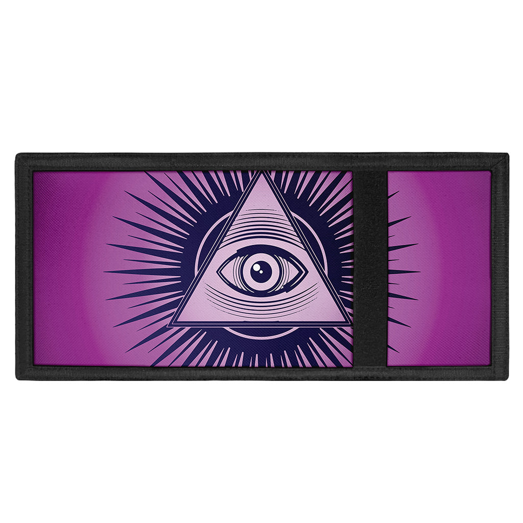 Purple Eye of Providence Print Trifold Wallet