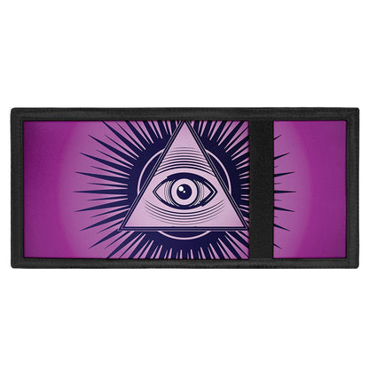 Purple Eye of Providence Print Trifold Wallet