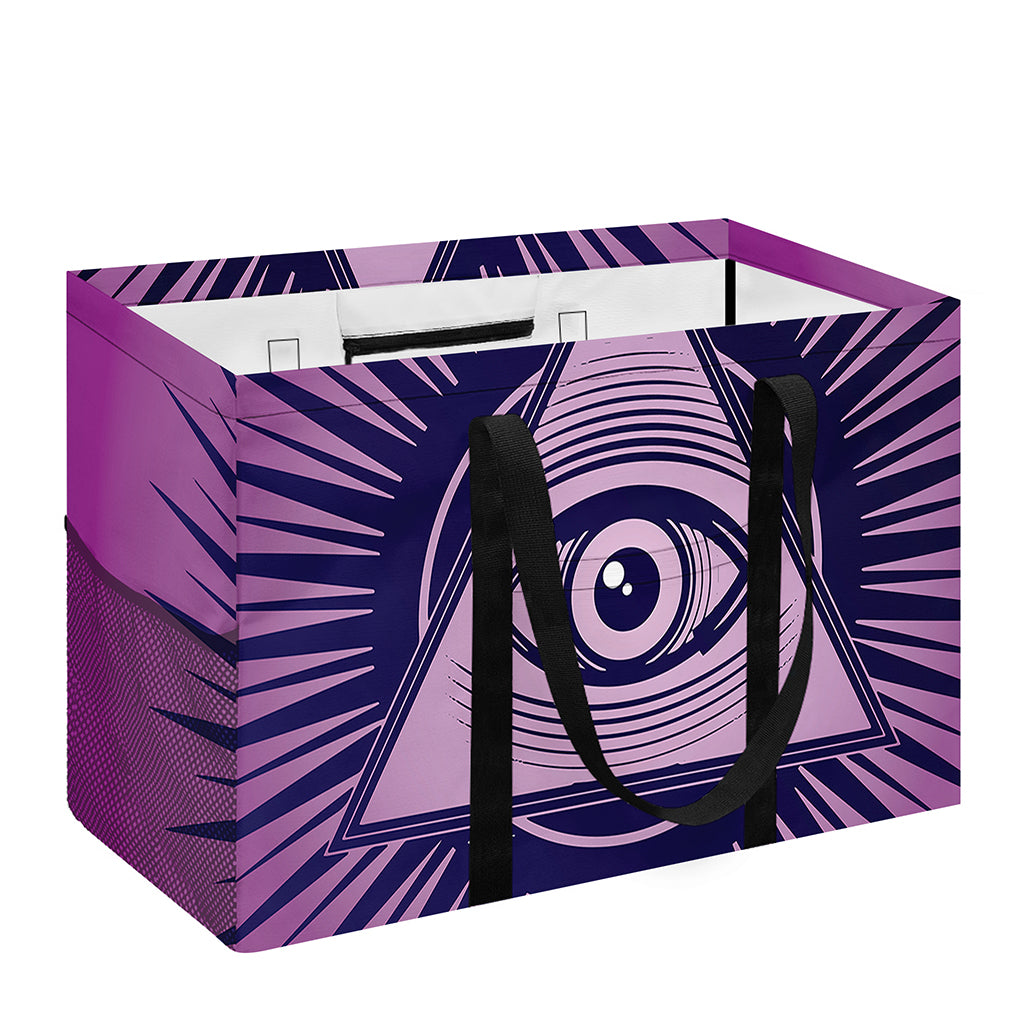 Purple Eye of Providence Print Utility Tote Bag