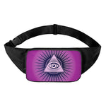Purple Eye of Providence Print Waist Bag