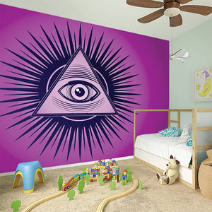 Purple Eye of Providence Print Wall Sticker